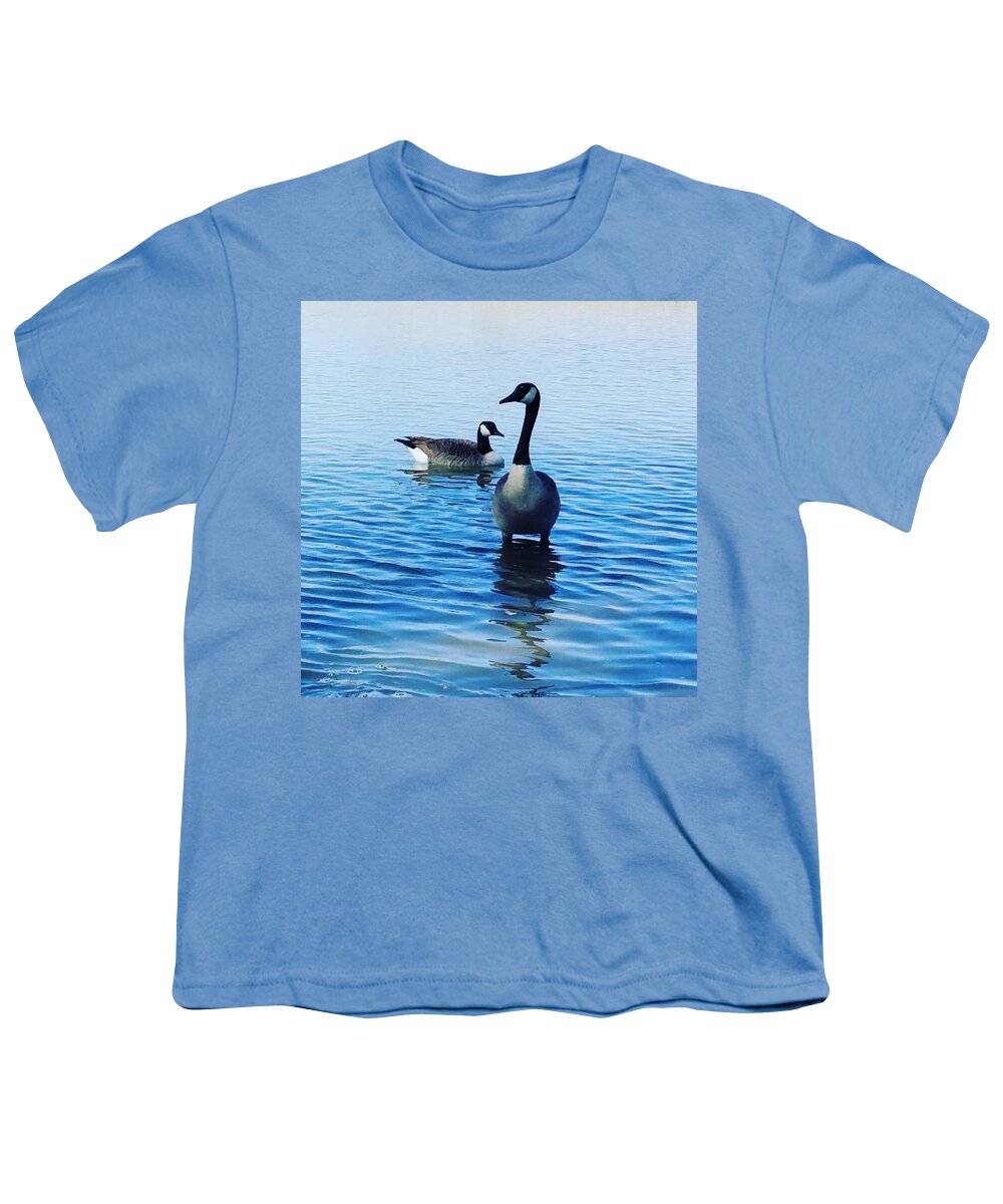 Geese Youth T-Shirt featuring the photograph Guarding Geese by Vic Ritchey