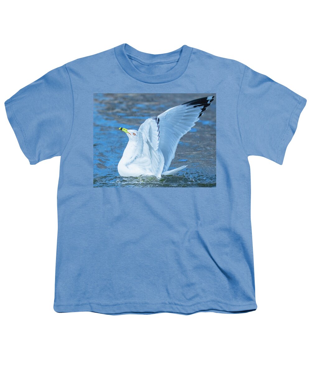 20170128 Youth T-Shirt featuring the photograph Gull Glory Profile by Jeff at JSJ Photography