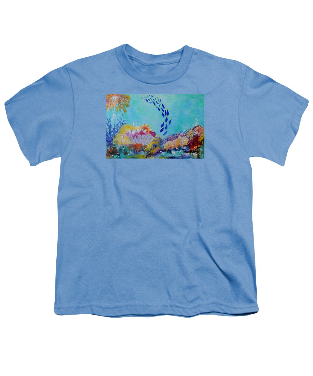 Fish Youth T-Shirt featuring the painting Heading For The Coral by Lyn Olsen