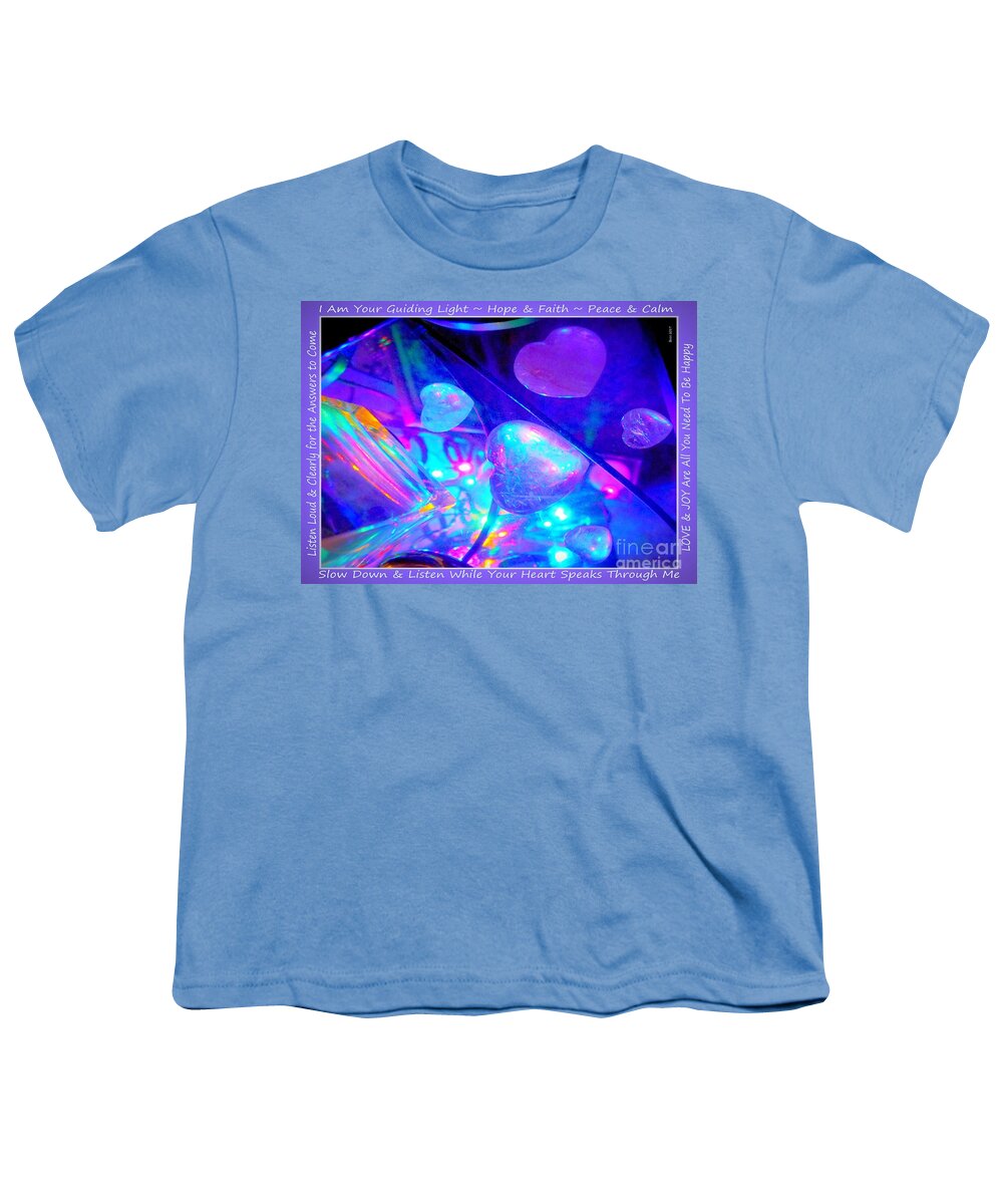 Hearts Youth T-Shirt featuring the photograph Hearts Crystals Aglow by Mars Besso
