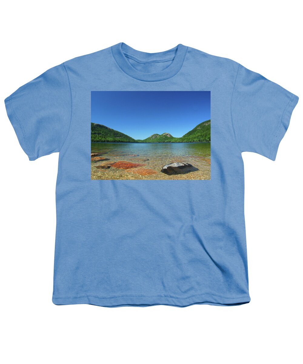 Jordan Pond And The Bubbles Youth T-Shirt featuring the photograph Jordan Pond and the Bubbles by Juergen Roth