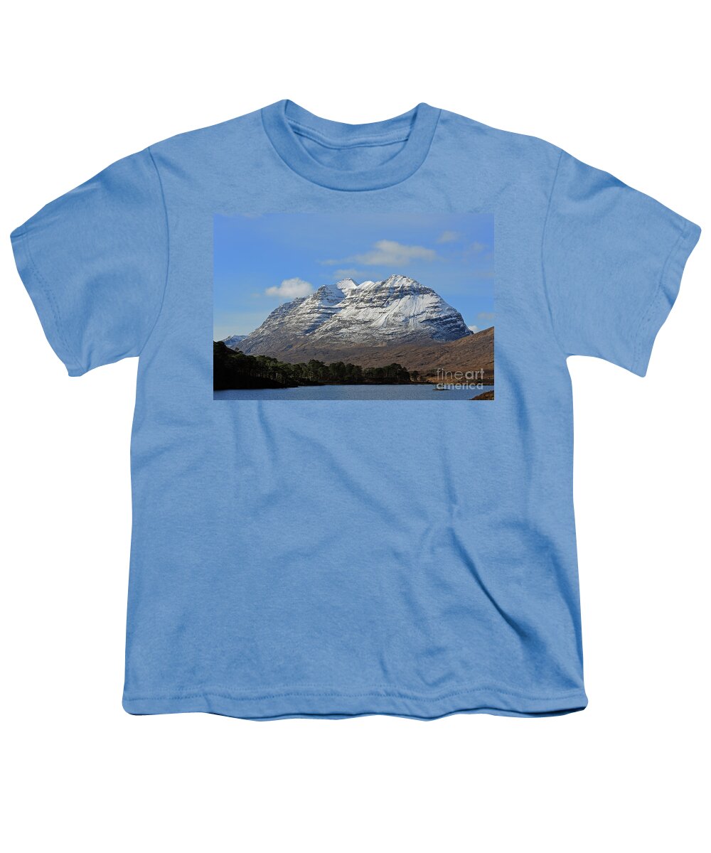Liathach Youth T-Shirt featuring the photograph Liatach and Loch Clair by Maria Gaellman