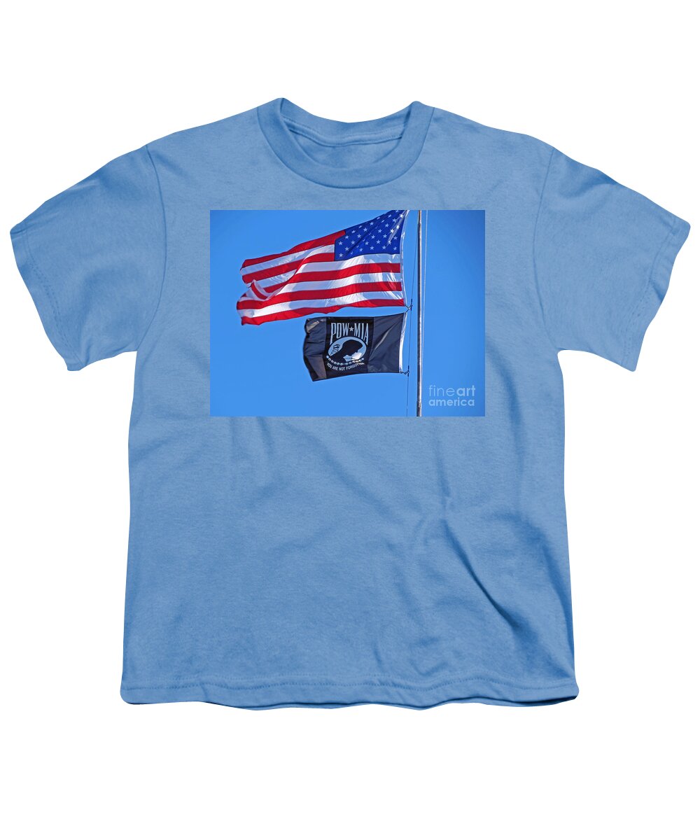 Flags Youth T-Shirt featuring the photograph May We Always Remember by Kay Novy