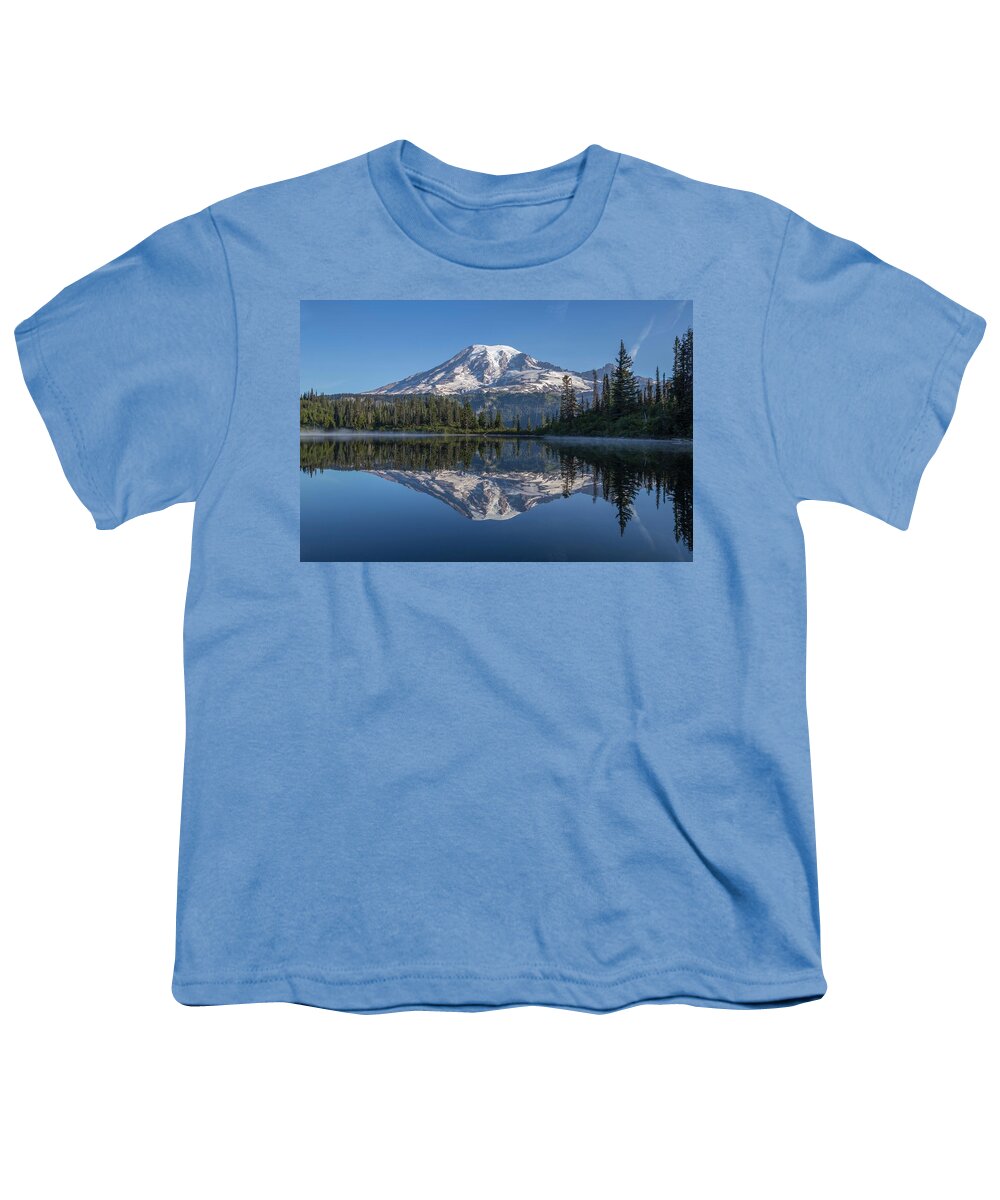 Mount Rainiers Reflection 2 Youth T-Shirt featuring the photograph Mount Rainiers reflection 2 by Lynn Hopwood