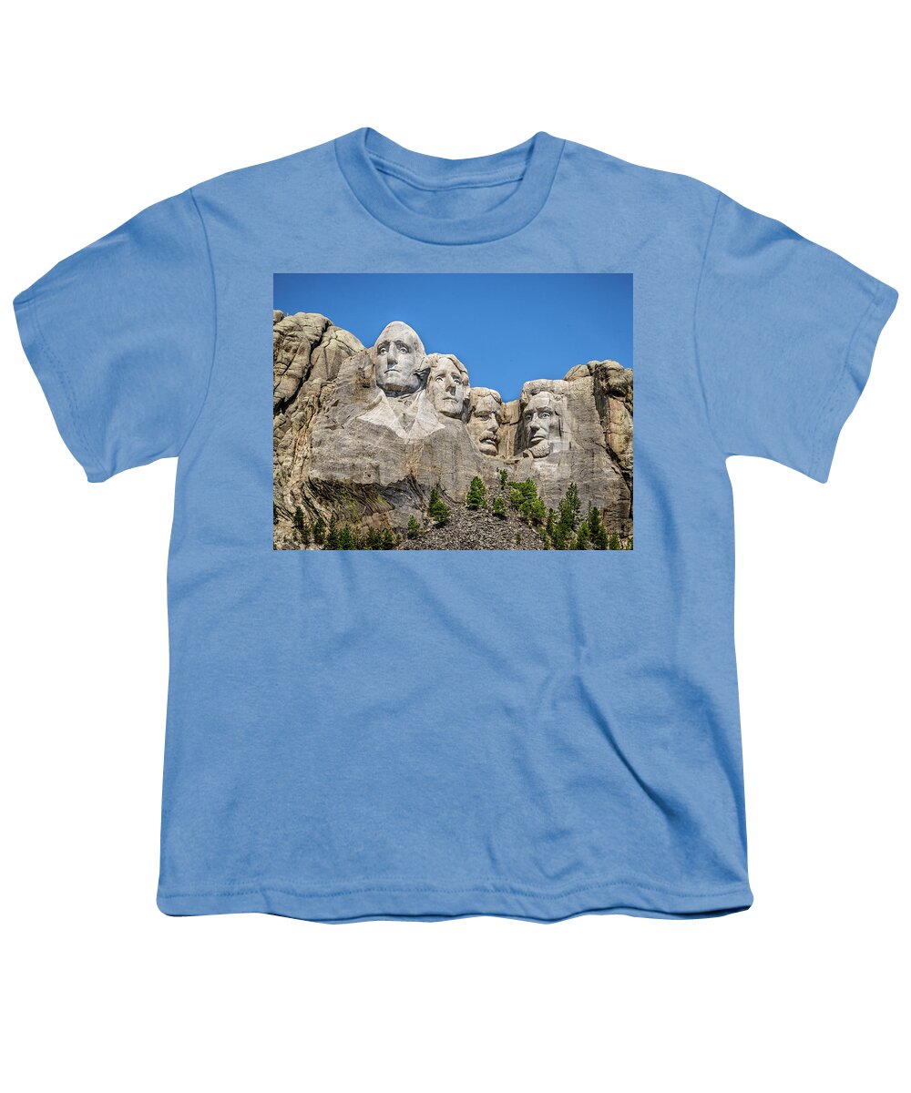 National Memorial Youth T-Shirt featuring the photograph Mount Rushmore by Jaime Mercado