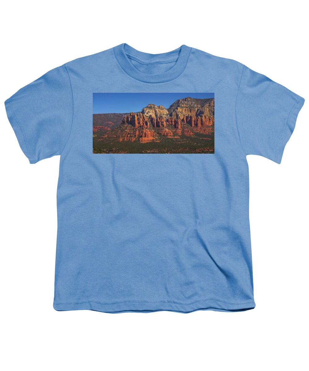 Airport Mesa Youth T-Shirt featuring the photograph Munds Mountain Panorama by Andy Konieczny