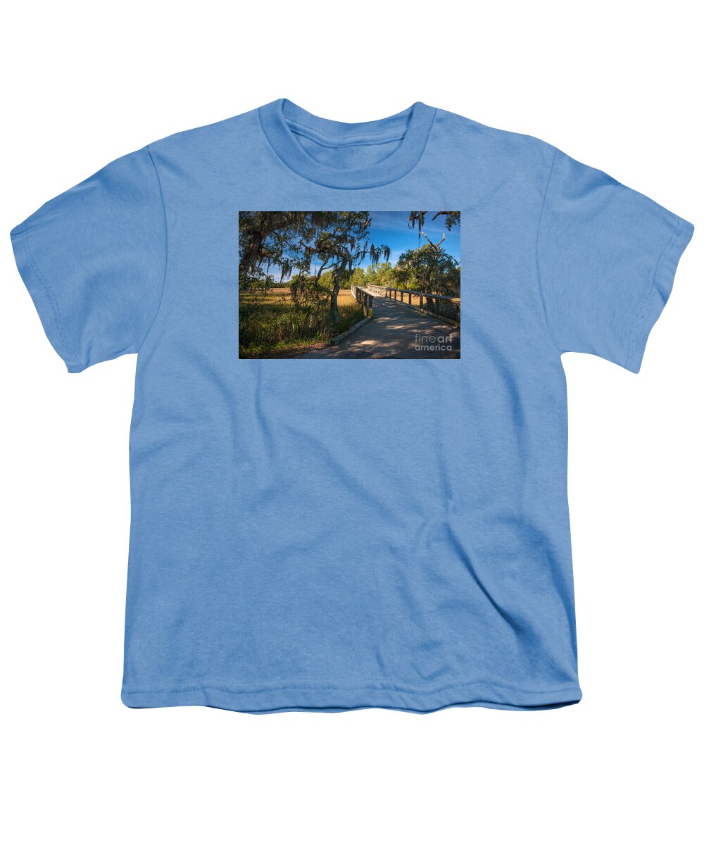 Daniel Island Youth T-Shirt featuring the photograph Nature Trail through Daniel Island SC by Dale Powell