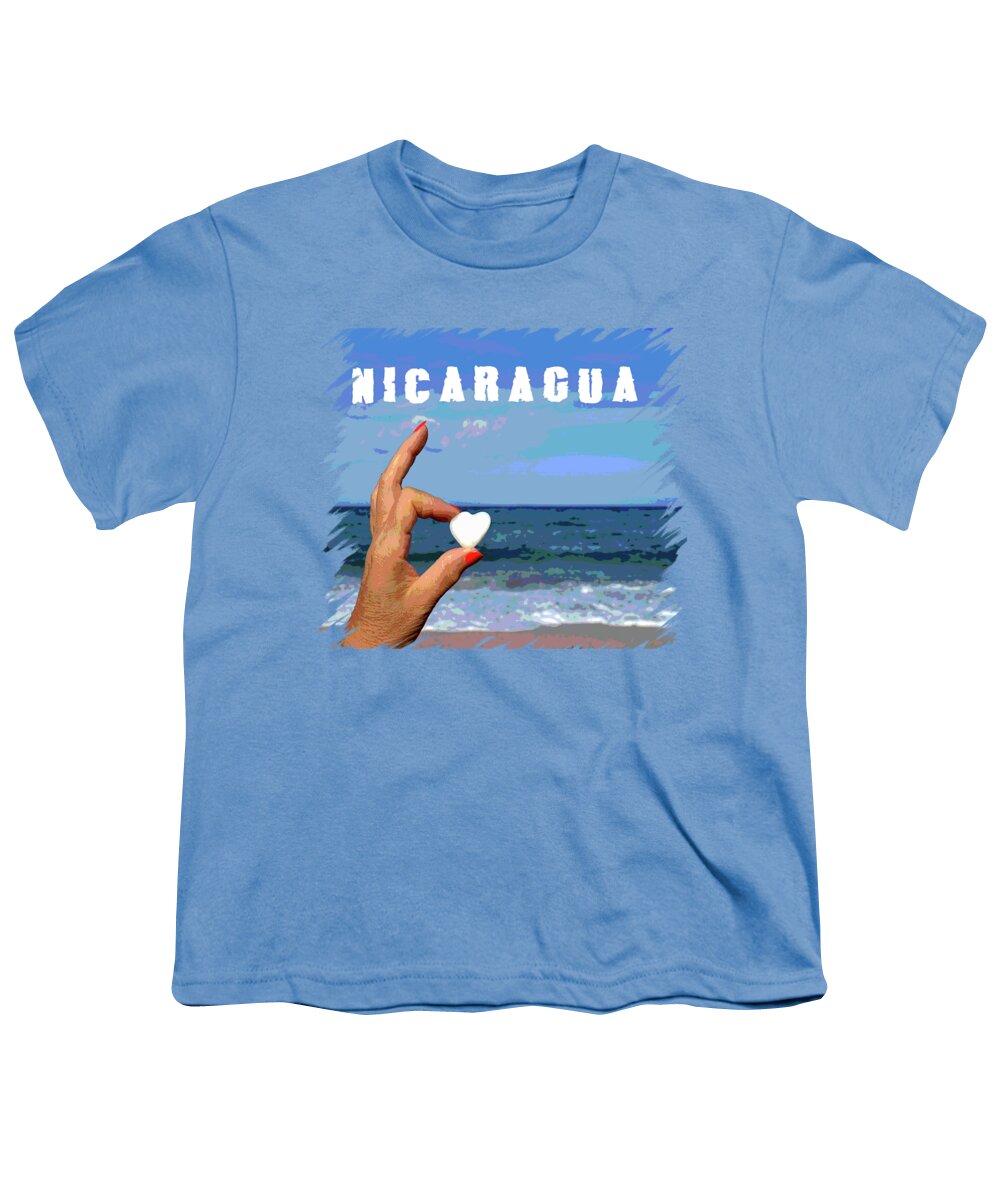 Nicaragua Youth T-Shirt featuring the mixed media Nicaragua by Hw