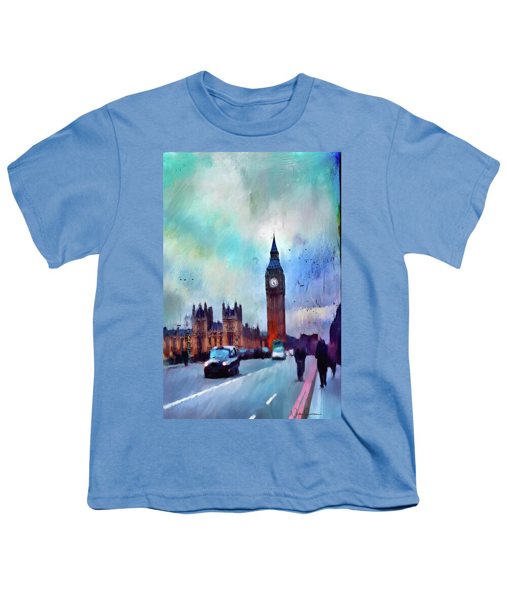 London Youth T-Shirt featuring the digital art On Westminster Bridge by Nicky Jameson