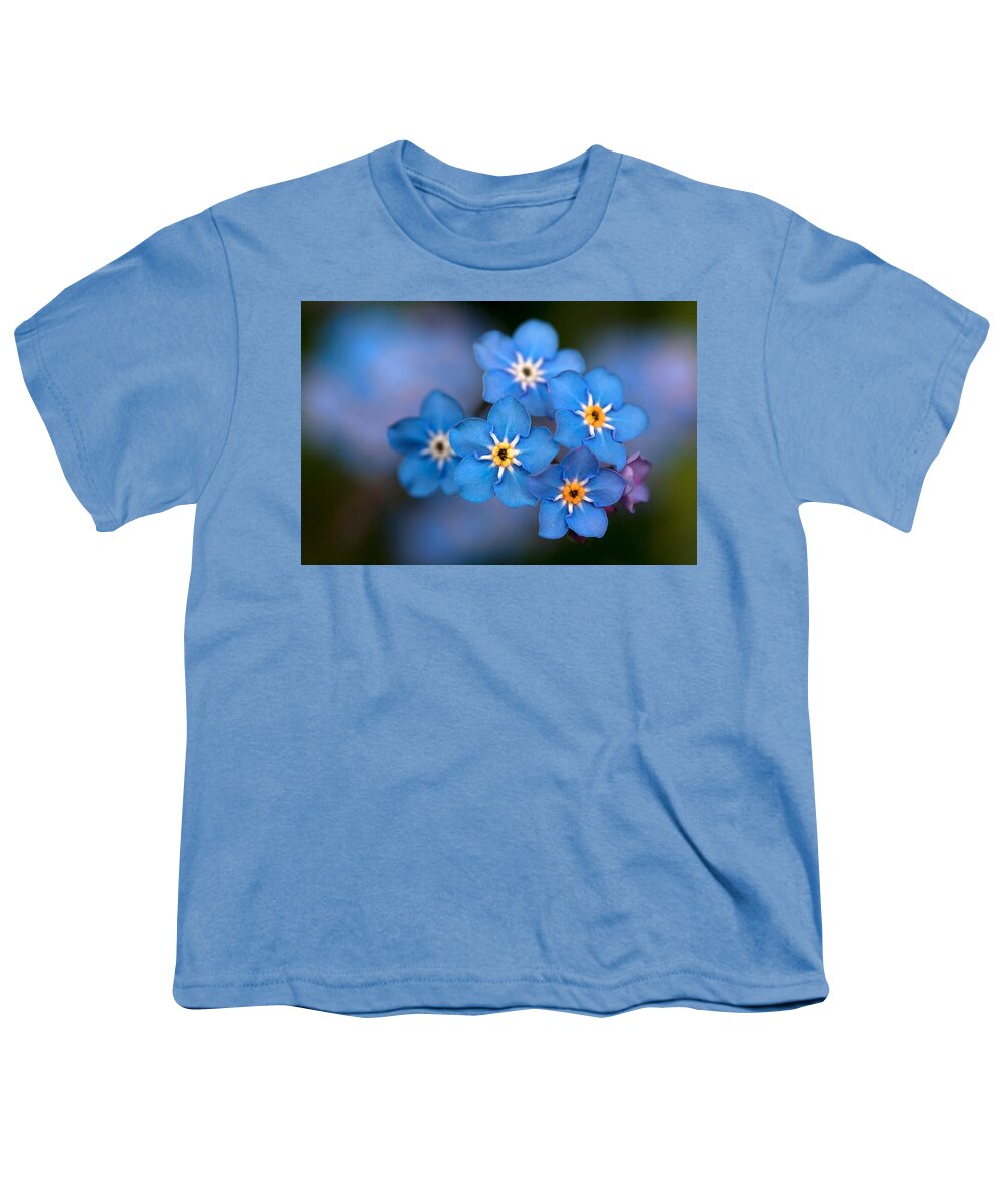 Forget Me Not Flower Youth T-Shirt featuring the photograph Out of the Blue by Shirley Mitchell