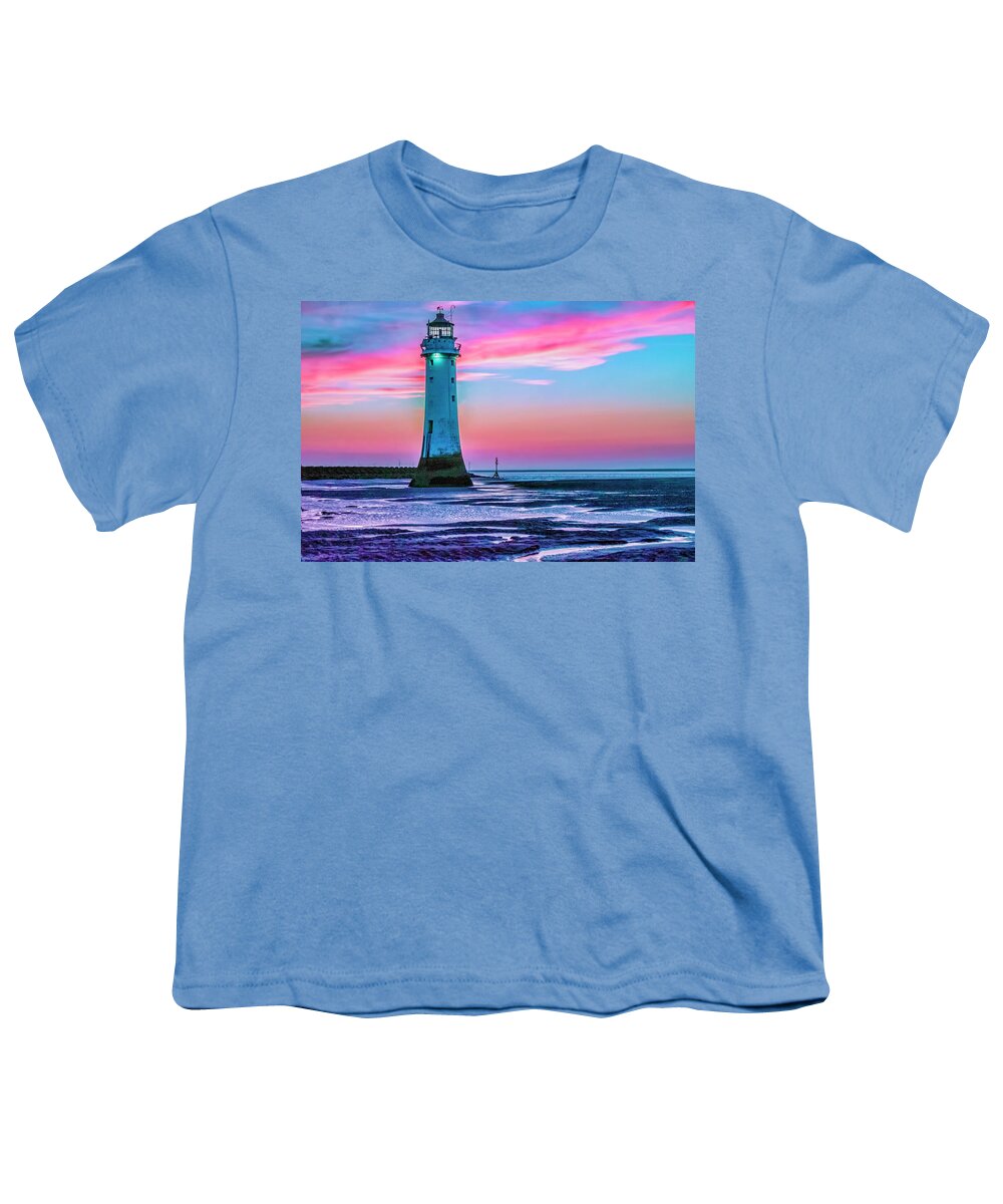 Lighthouse Youth T-Shirt featuring the photograph Perch Rock Sunset by Brian Tarr