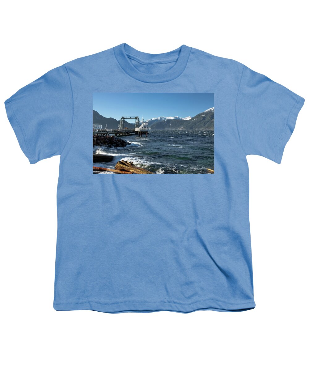 Alex Lyubar Youth T-Shirt featuring the photograph Pier in the Bay by Alex Lyubar