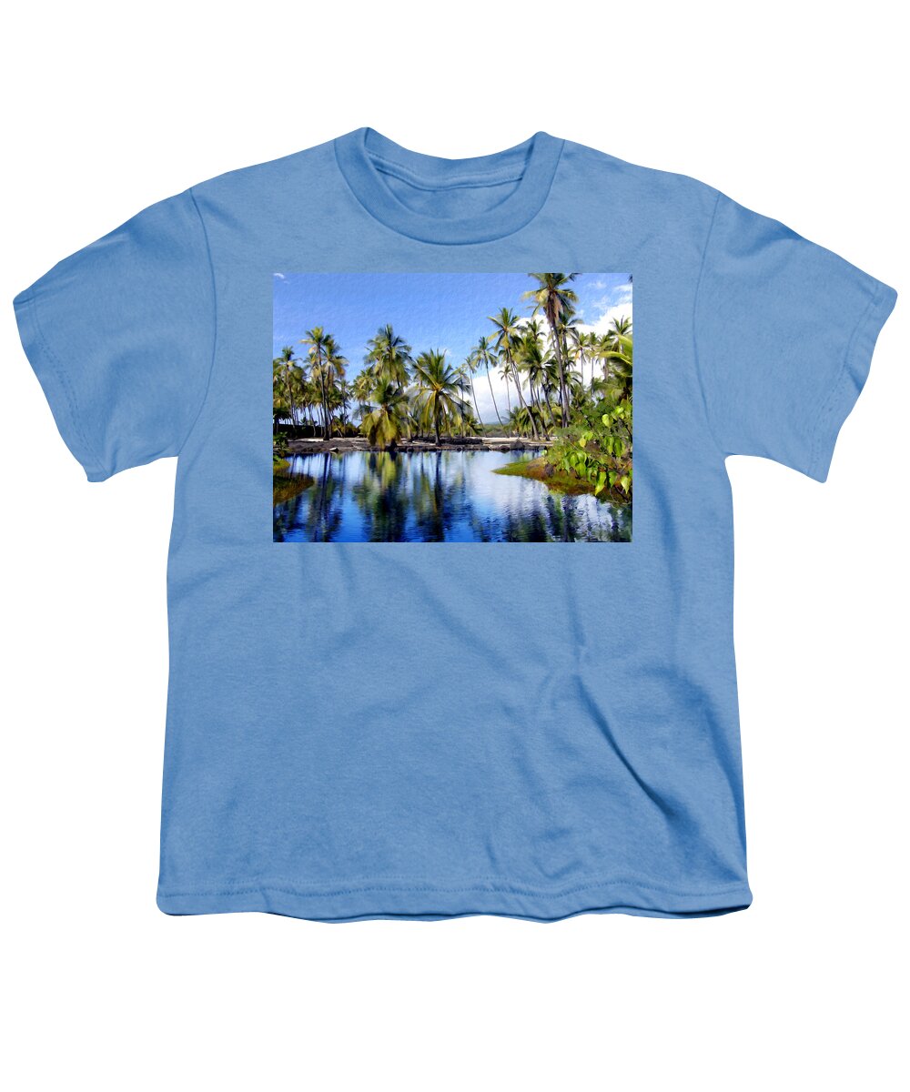 Hawaii Youth T-Shirt featuring the photograph Pu uhonua O Honaunau pond by Kurt Van Wagner