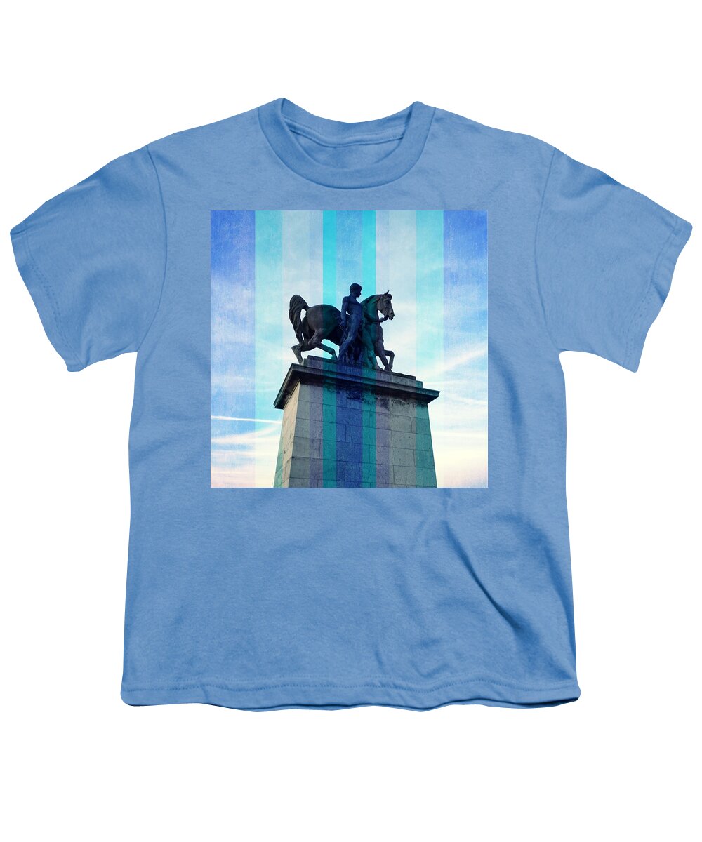 Paris Youth T-Shirt featuring the photograph Roman Warrior and Horse by Aurella FollowMyFrench