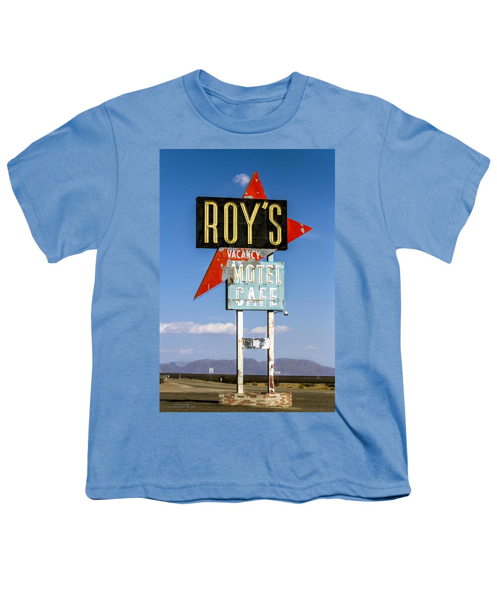 Amboy Youth T-Shirt featuring the photograph Roys Motel ande Cafe by Denise Dube