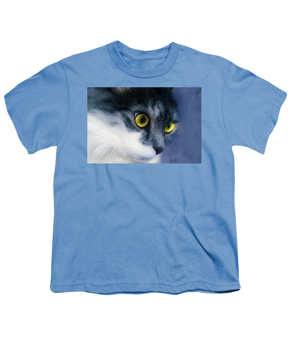 Seriously You Have Issues Youth T-Shirt featuring the photograph Seriously You Have Issues Cat Art by Georgiana Romanovna