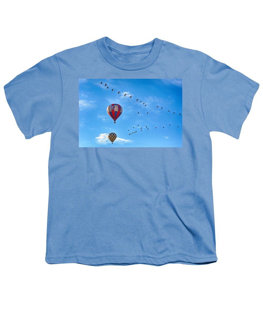 Sports Youth T-Shirt featuring the photograph Sharing the Skies by AJ Schibig