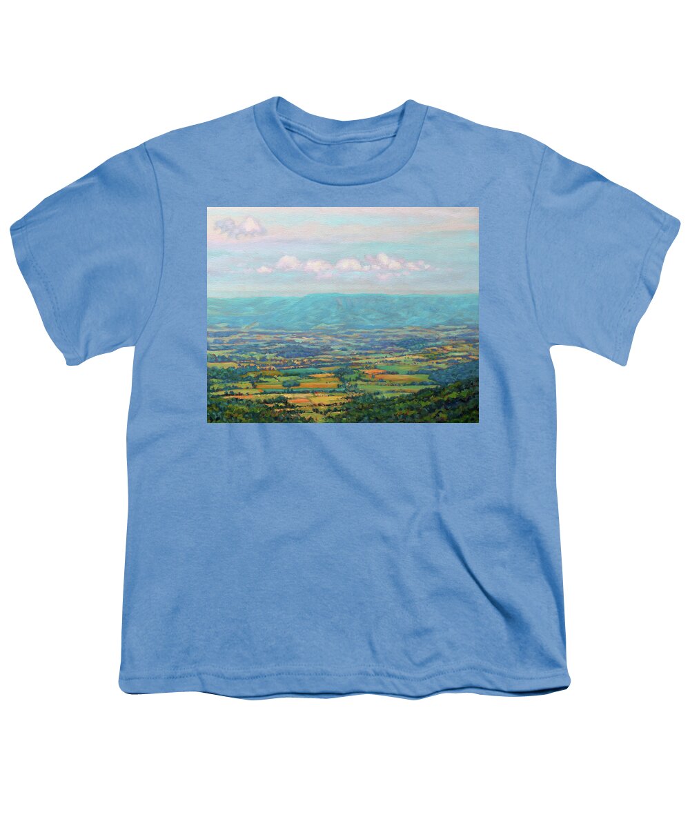 Bonnie Mason Youth T-Shirt featuring the painting Shenandoah Blue by Bonnie Mason