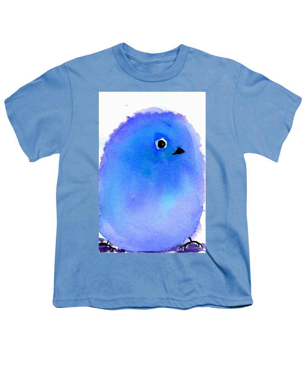Watercolor Youth T-Shirt featuring the painting Silly Bird #5 by Anne Duke