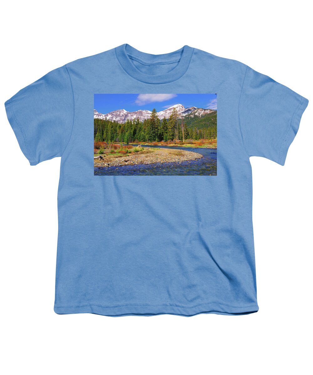 Soda Butte Creek Youth T-Shirt featuring the photograph Soda Butte Creek by Greg Norrell