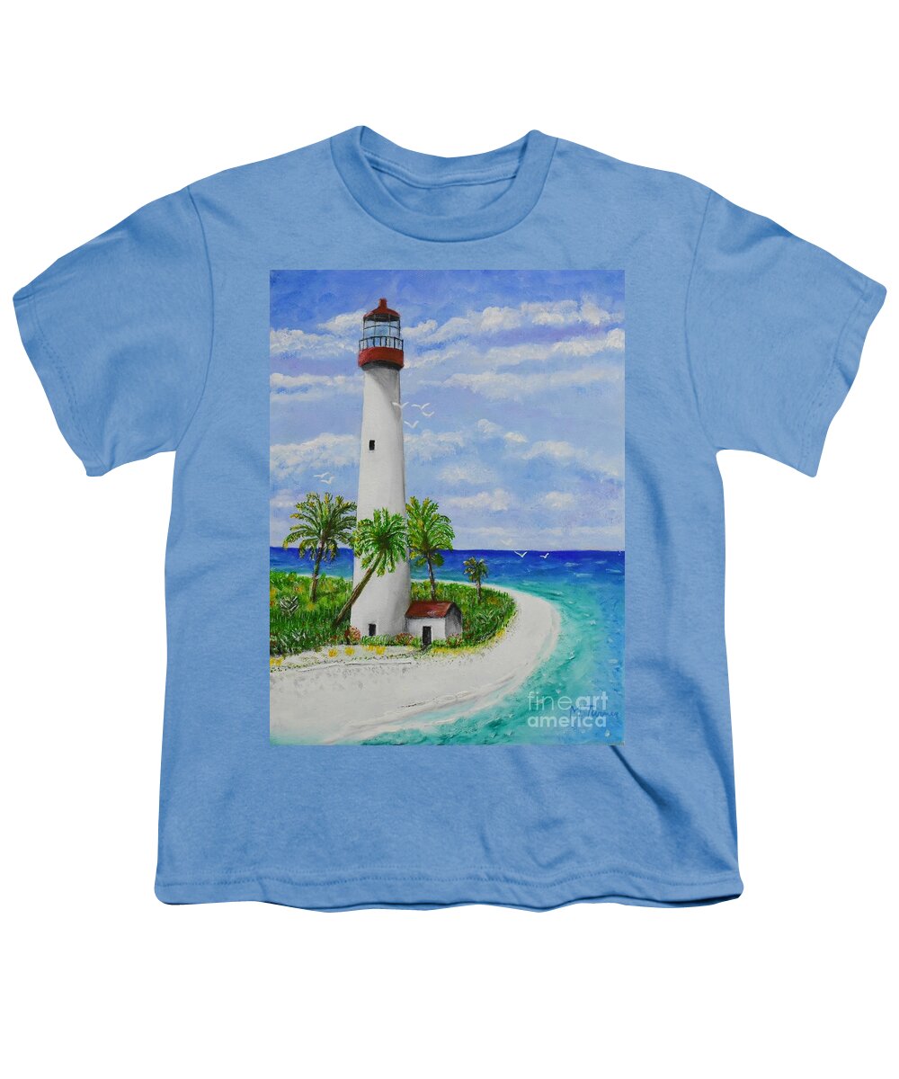 Light House Youth T-Shirt featuring the painting Somewhere beautiful by Melvin Turner