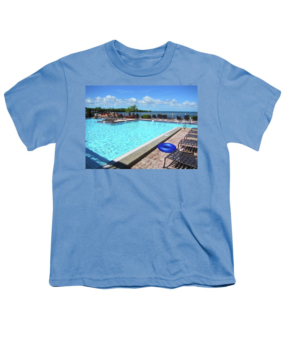 Swimming Youth T-Shirt featuring the photograph Swimming Pool and Ocean by Marilyn Hunt
