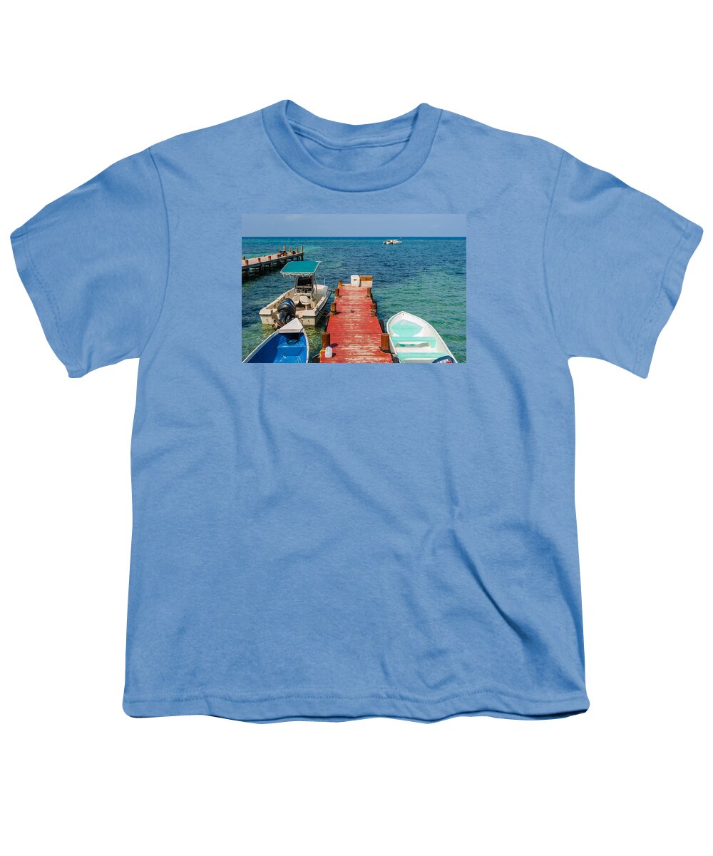 Wall Art Youth T-Shirt featuring the photograph The end of the pier, by Charles McCleanon