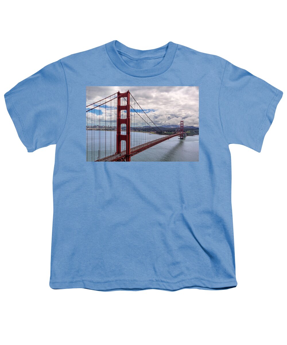Golden Gate Bridge Youth T-Shirt featuring the photograph The Golden Gate Bridge - View 1 by Susan Rissi Tregoning
