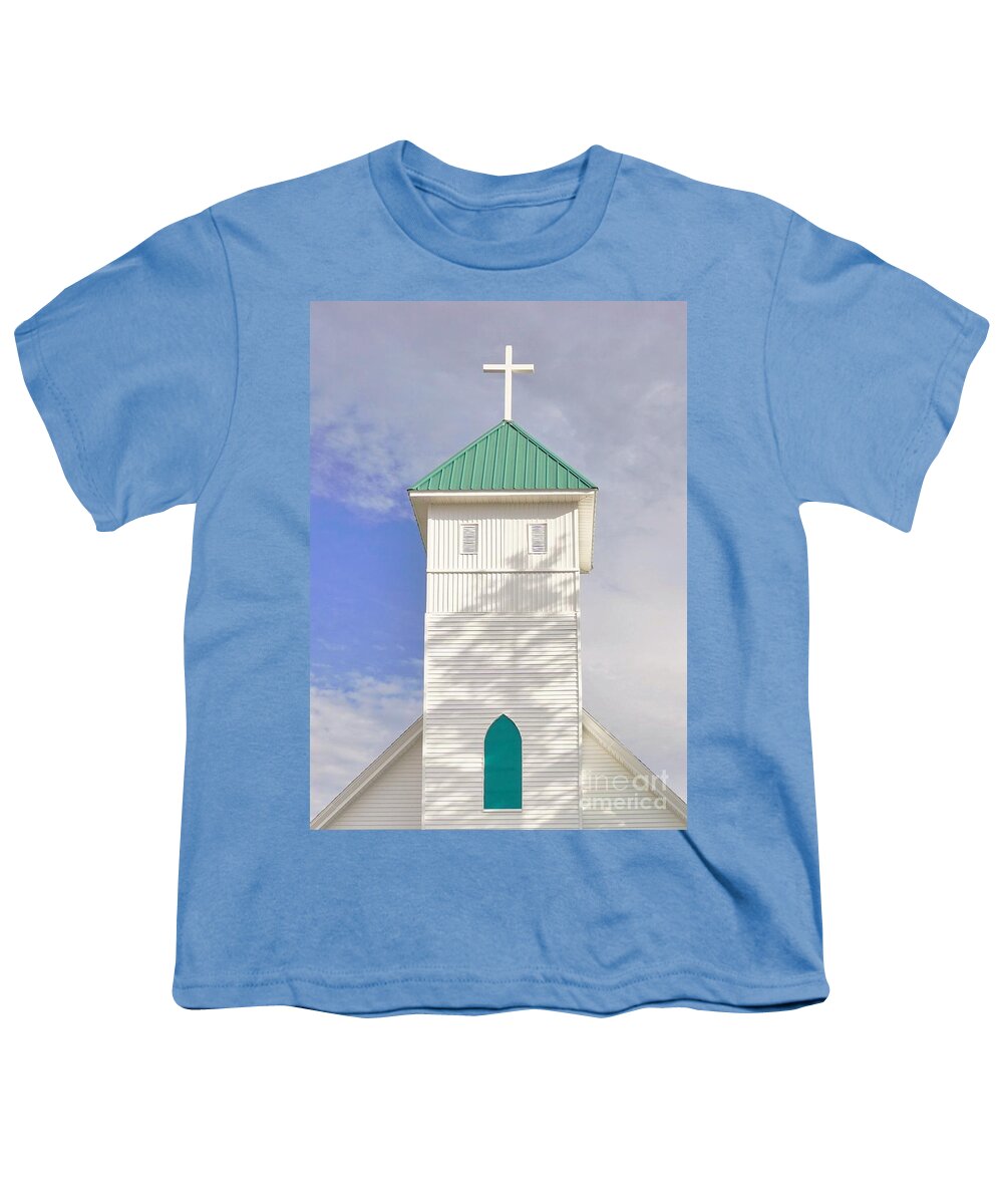 Steeple Youth T-Shirt featuring the photograph The Steeple by Merle Grenz
