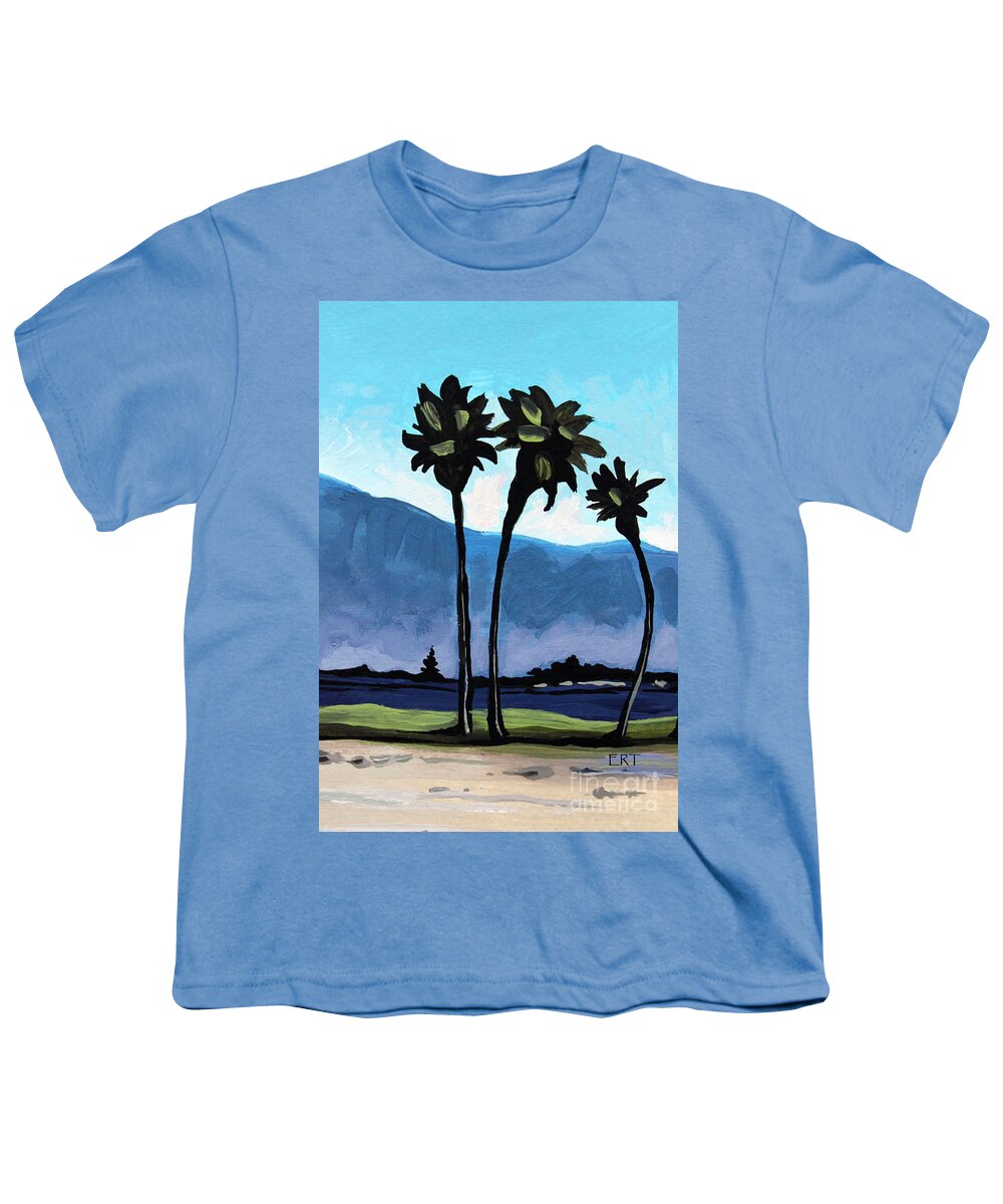 Palm Trees Youth T-Shirt featuring the painting Three Palm Trees by Elizabeth Robinette Tyndall
