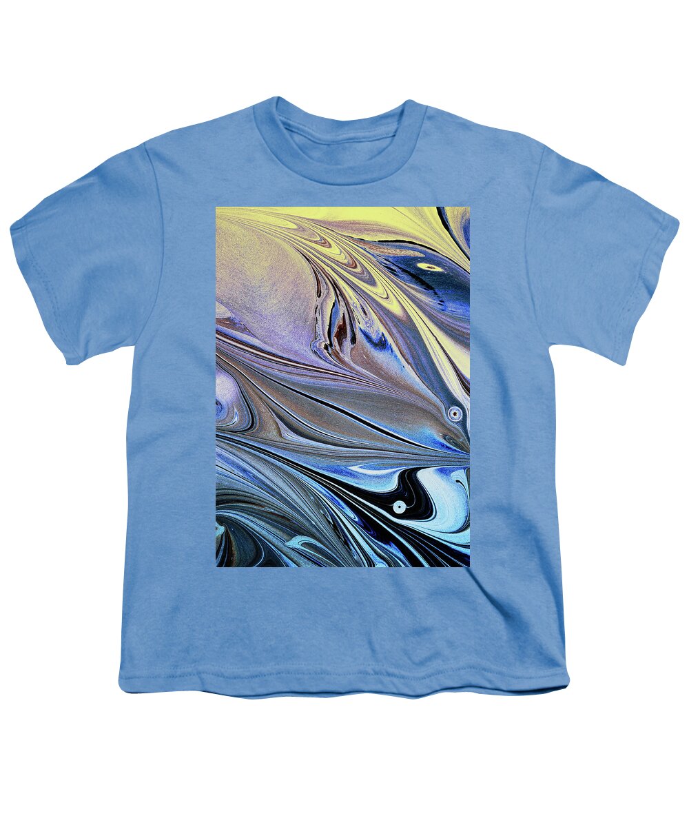 Where The Sun Meets The Ocean Youth T-Shirt featuring the painting Where The Sun Meets The Ocean Abstract by Georgiana Romanovna