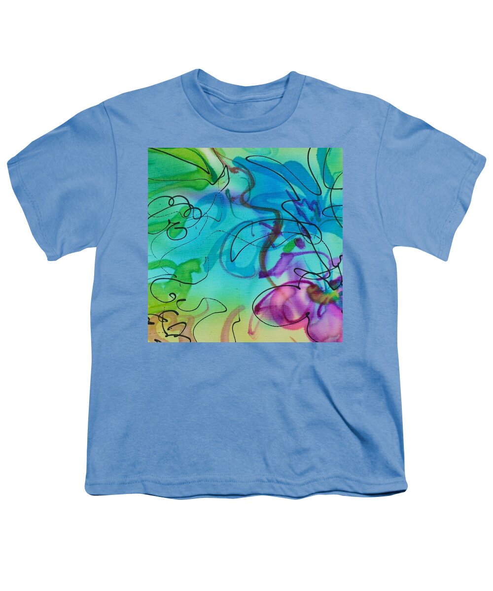 Abstract Floral Youth T-Shirt featuring the painting Wild Flowers by Barbara Pease