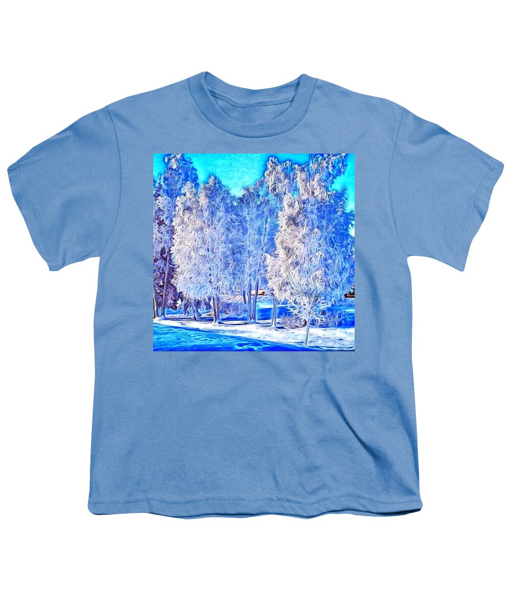Trees Youth T-Shirt featuring the digital art Winter Trees by Ronald Bissett