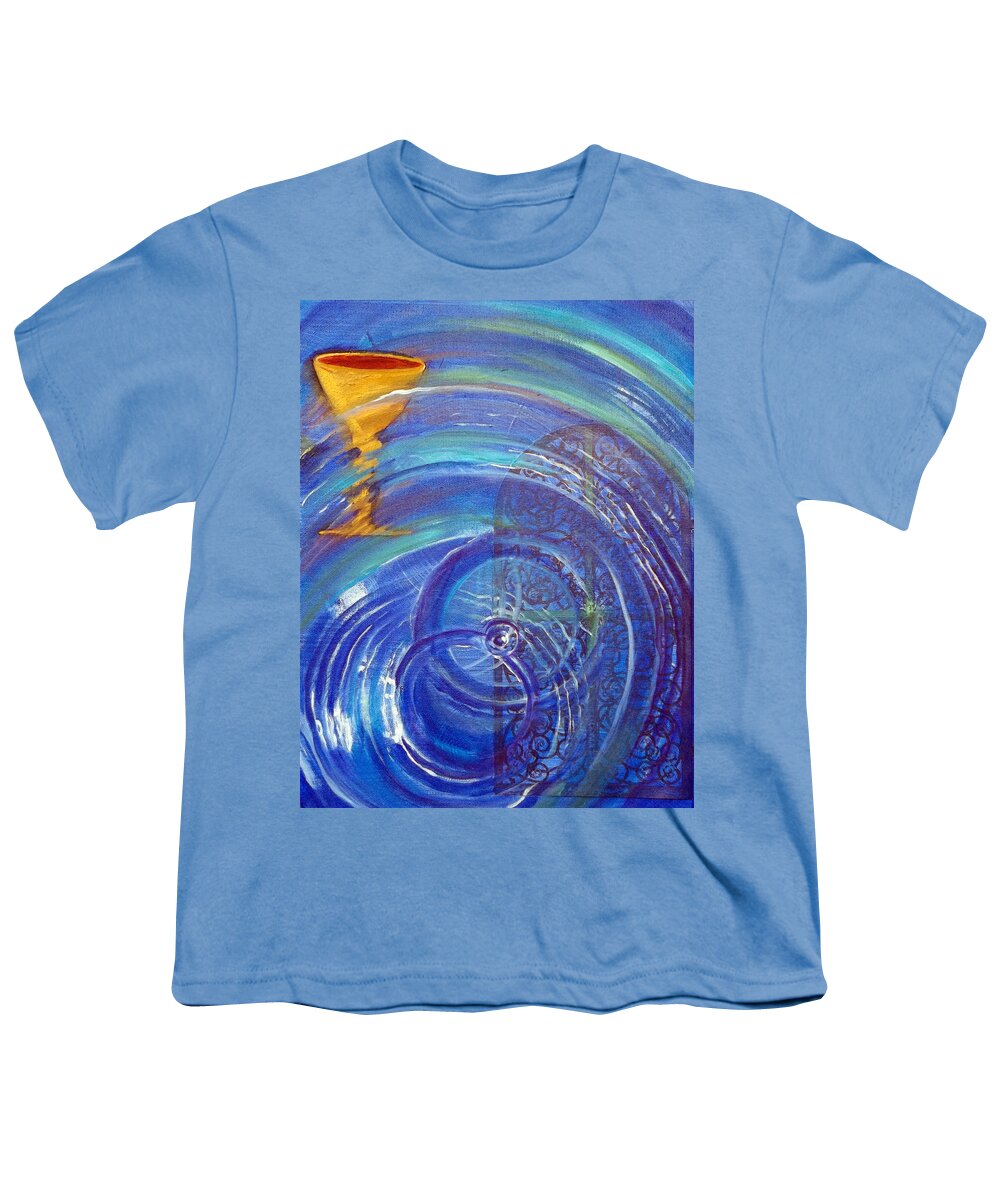 Cup Youth T-Shirt featuring the painting Yaweh El Shaddai Right Canvas detail by Anne Cameron Cutri