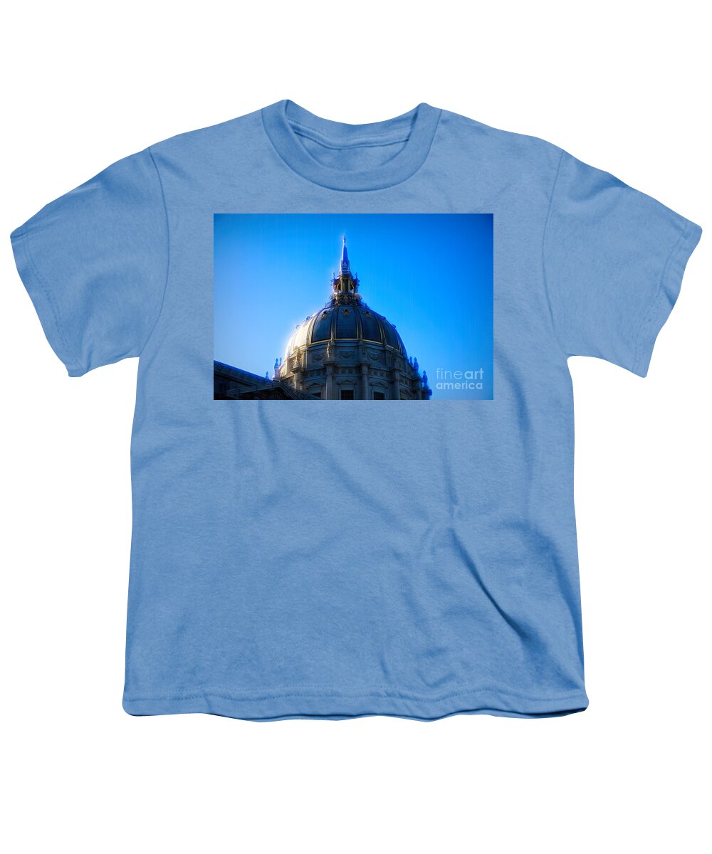 San Francisco Youth T-Shirt featuring the photograph City Hall Exterior Dome San Francisco Ca by Chuck Kuhn