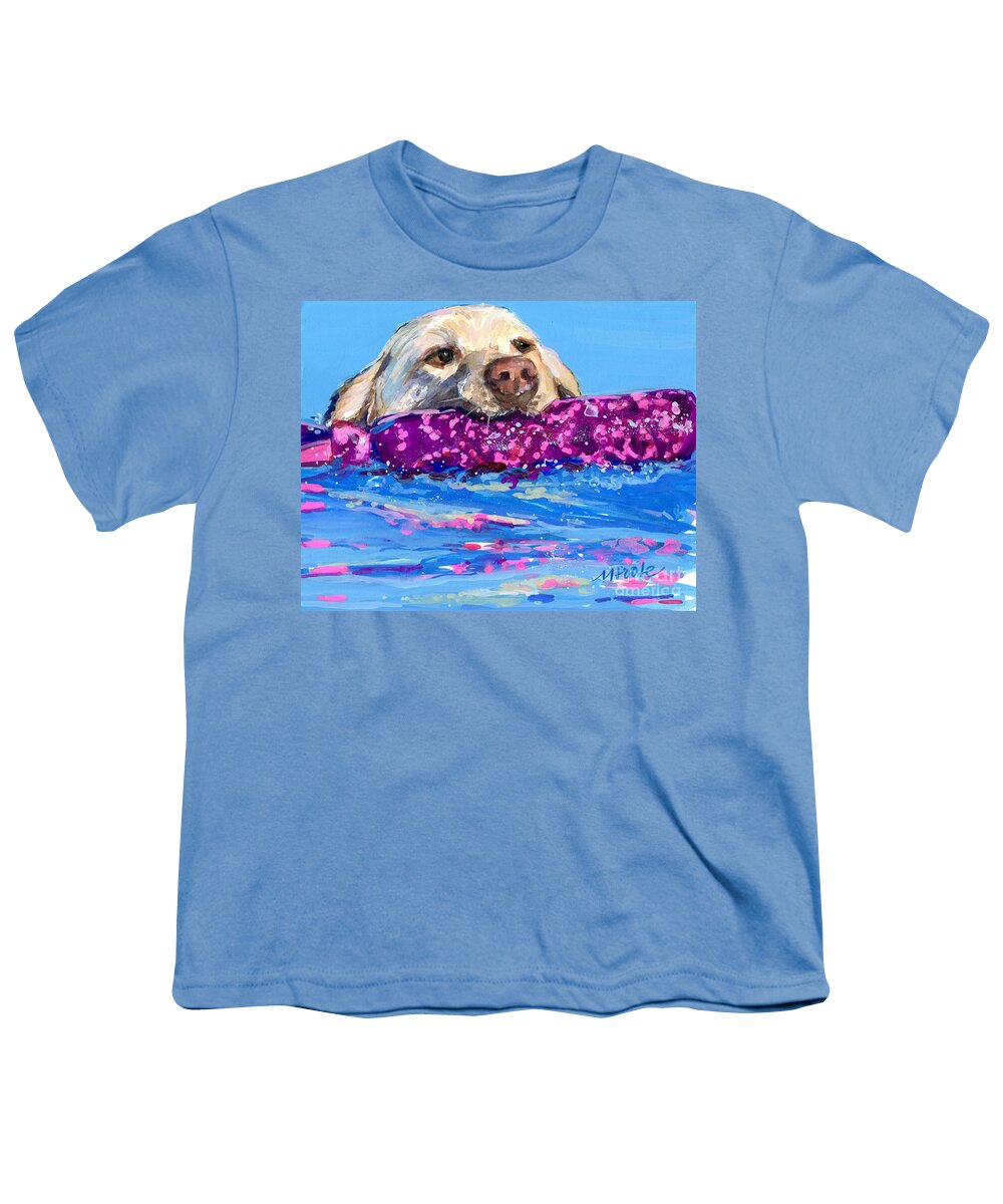Yellow Lab Youth T-Shirt featuring the painting Fancy Fetching by Molly Poole