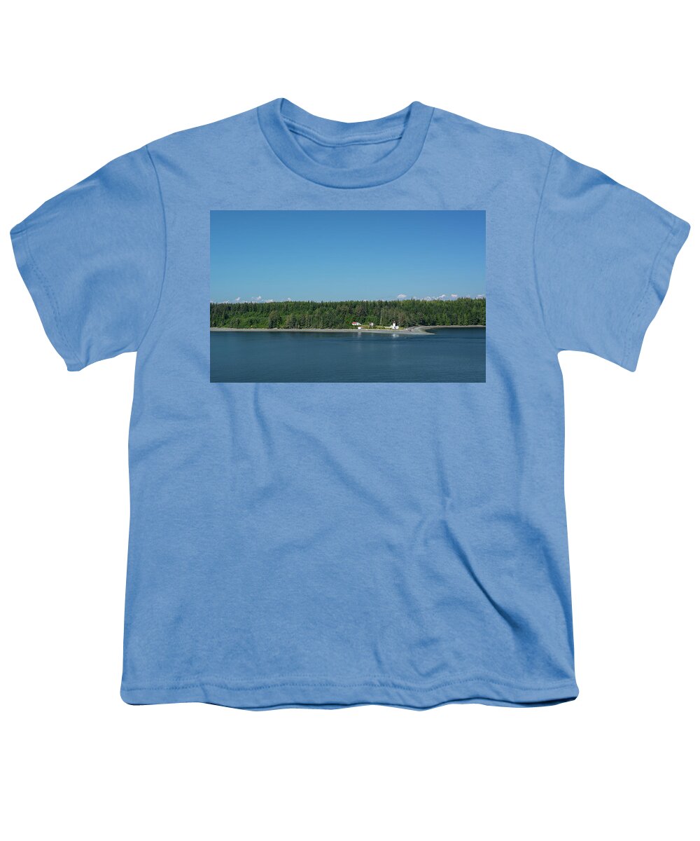 Alert Bay Youth T-Shirt featuring the photograph Little British Columbia Lighthouse by Douglas Wielfaert