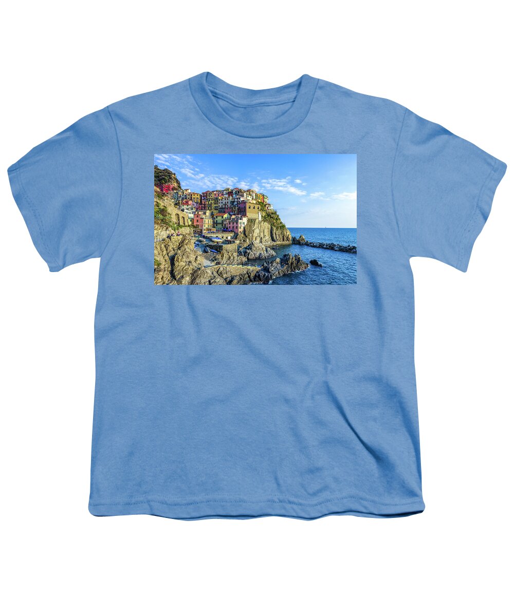 Manarola Youth T-Shirt featuring the photograph Manarola Evening by Douglas Wielfaert