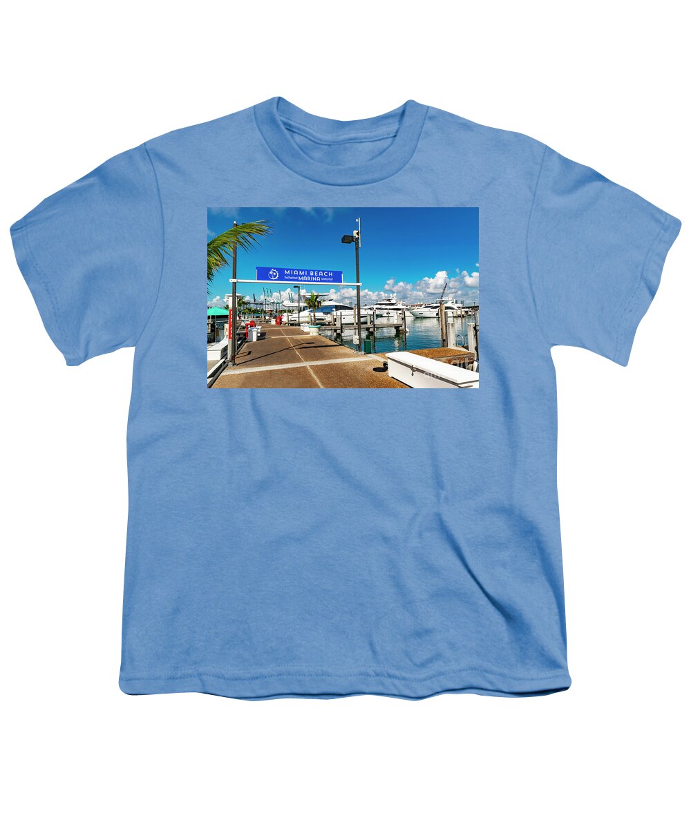 Miami Beach Marina Youth T-Shirt featuring the photograph Miami Beach Marina 081904 by Carlos Diaz