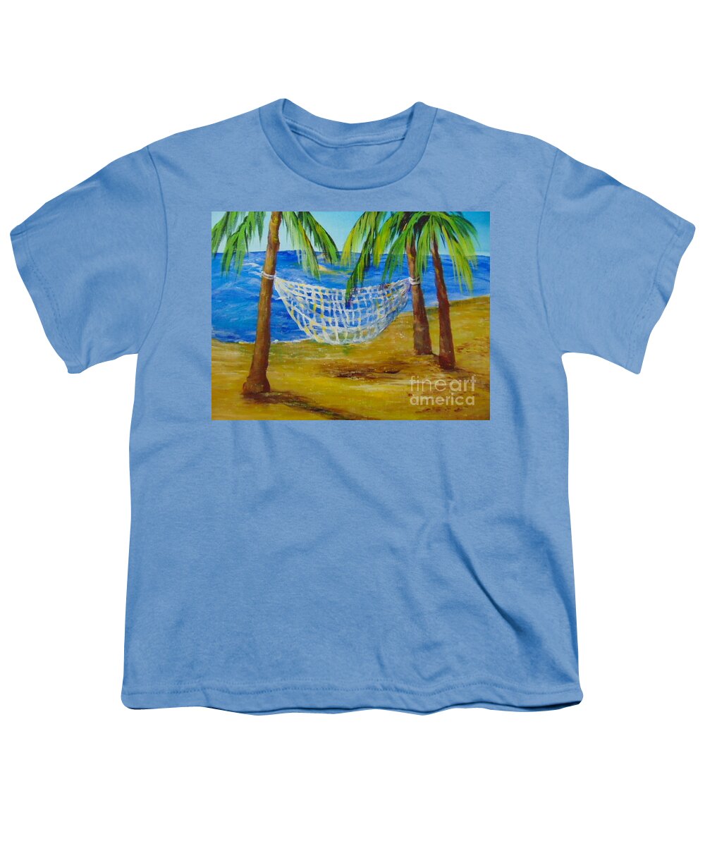Hammock Youth T-Shirt featuring the painting Nap Time by Saundra Johnson