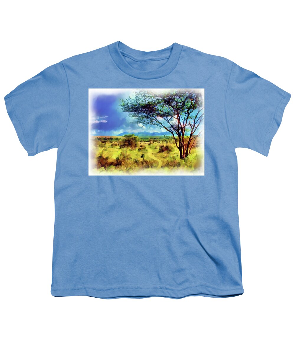 Africa Youth T-Shirt featuring the painting Safari Trail by Joel Smith