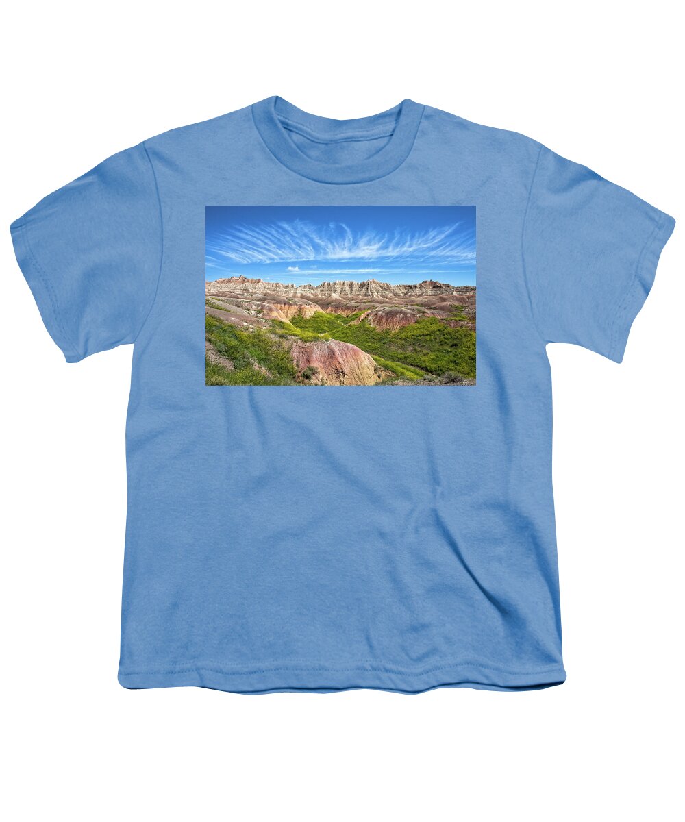 South Dakota Youth T-Shirt featuring the photograph The Badlands Loop by Chris Spencer
