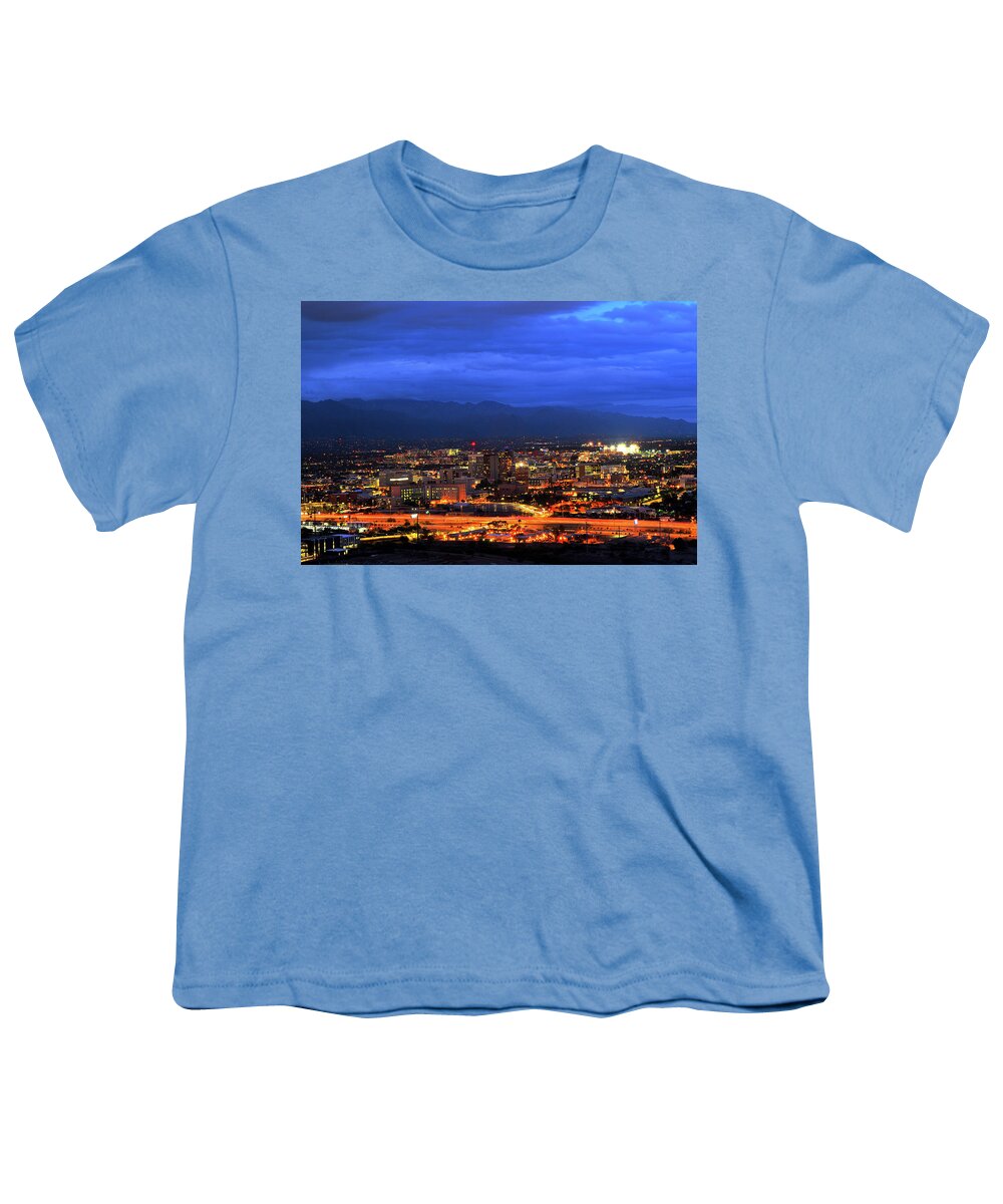 Tucson Youth T-Shirt featuring the photograph Tucson Cloudy Twilight by Chance Kafka