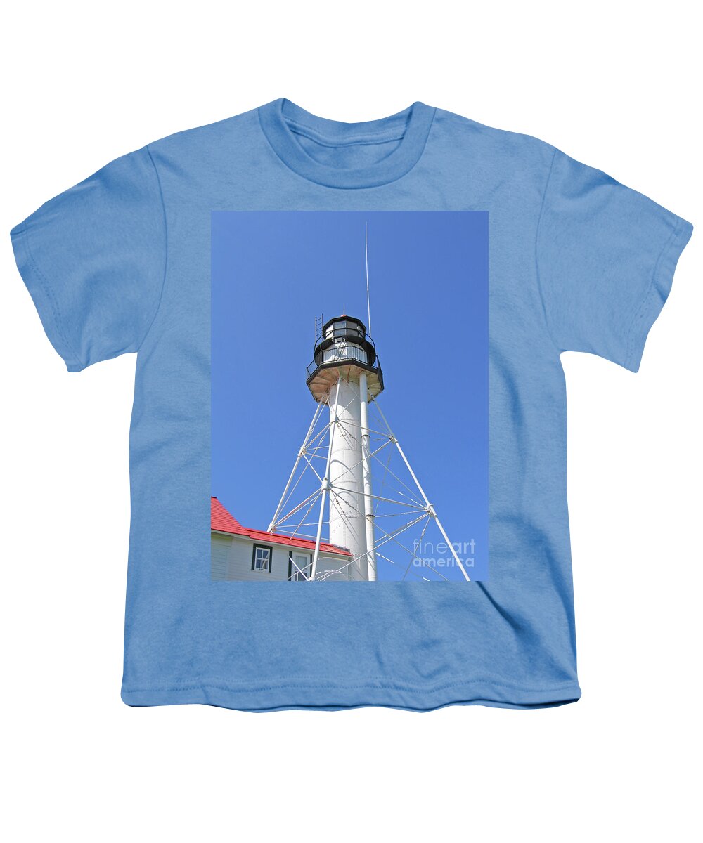 Lighthouse Youth T-Shirt featuring the photograph Whitefish Point Light by Ann Horn