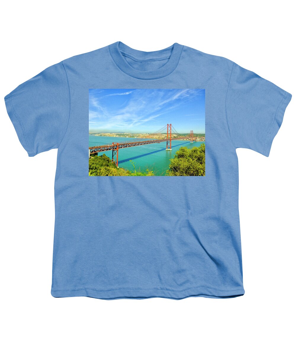 Bridge Youth T-Shirt featuring the photograph 25th April Bridge by Bill Barber