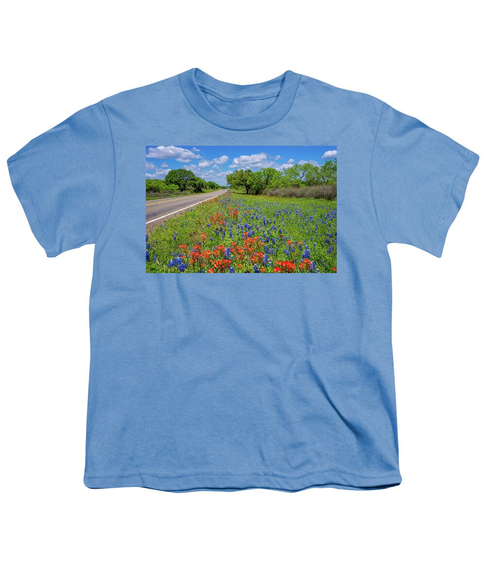 Texas Wildflowers Youth T-Shirt featuring the photograph A Gorgeous Spring Drive by Lynn Bauer