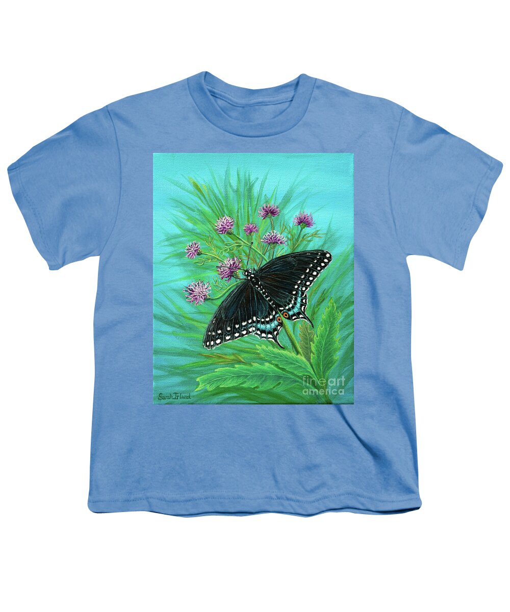 Swallowtail Youth T-Shirt featuring the painting A Swallowtail for Deanna by Sarah Irland