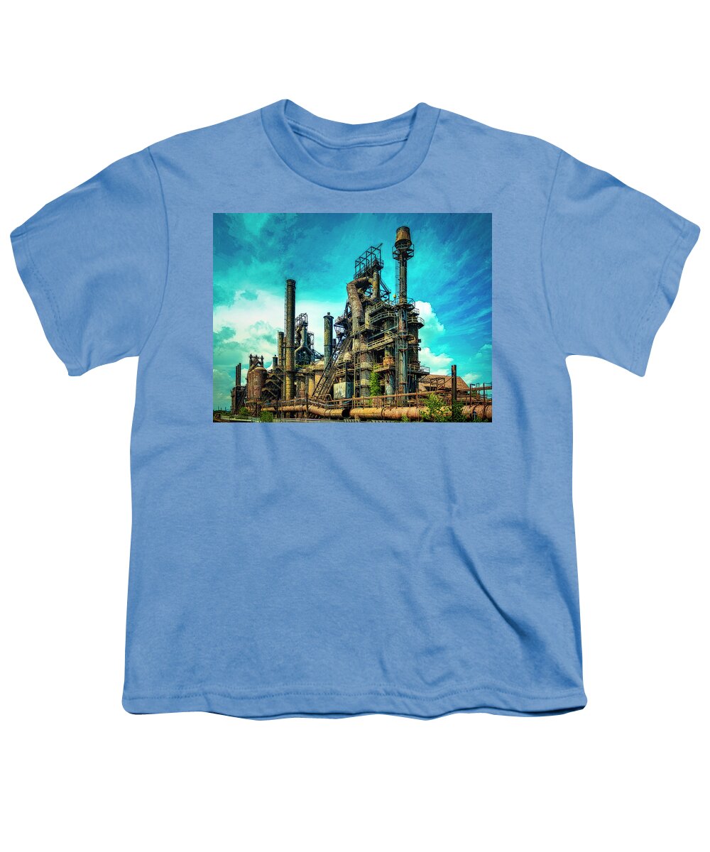 Steel Mill Youth T-Shirt featuring the photograph Abandoned Steel Mill by Dominic Piperata