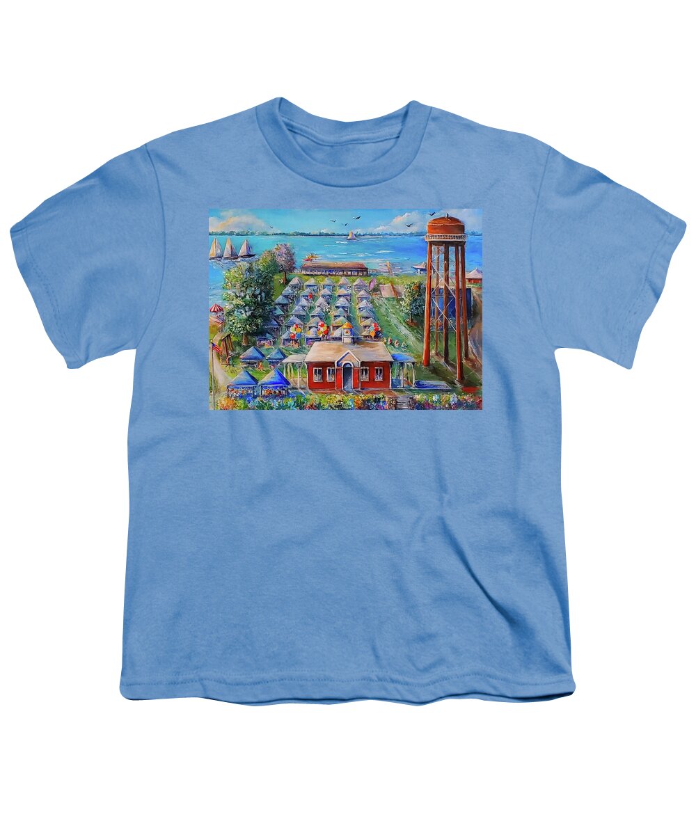 Water Tower Youth T-Shirt featuring the painting Art on the Bay by Bernadette Krupa