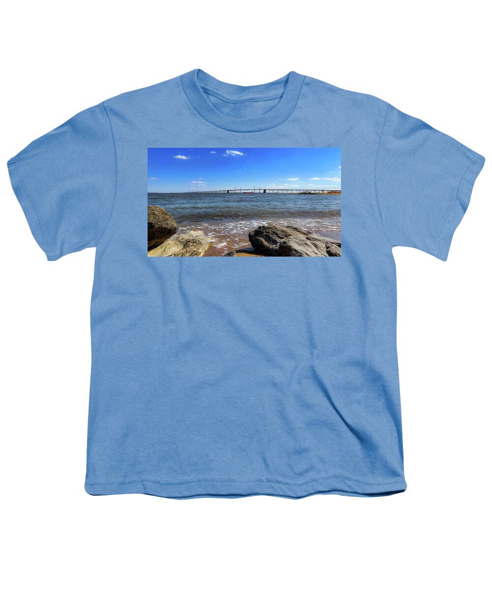 Water Youth T-Shirt featuring the photograph Bay Bridge from Sandy Point by Lora J Wilson